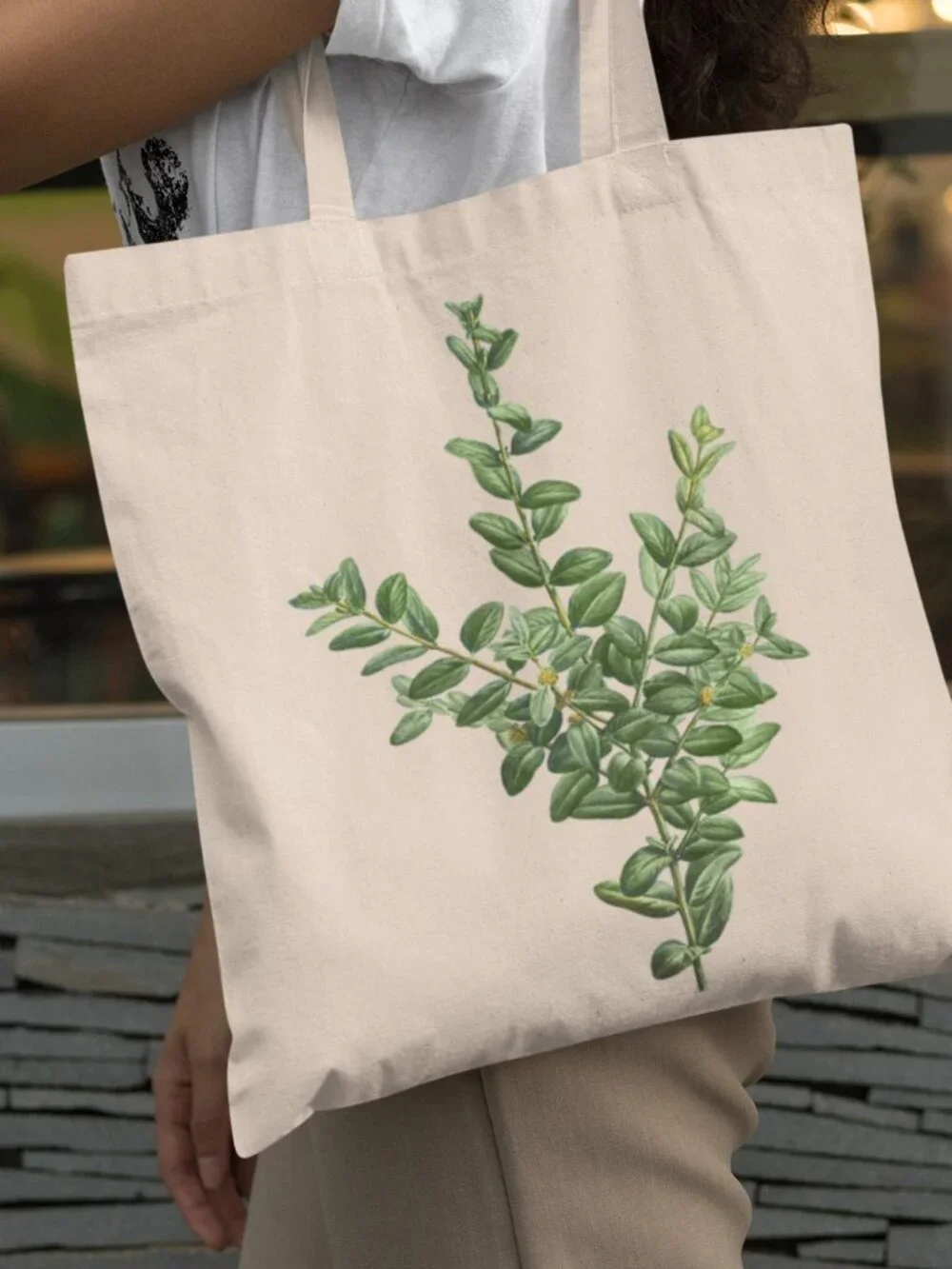 Common Box Vintage Floral Print Graphic Canvas Tote Bag